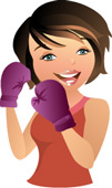 Illustration of Karen wearing boxing gloves